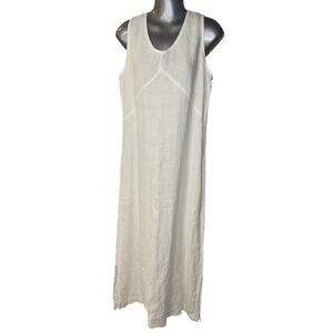 NWT Hot Cotton Maxi White Linen Dress, Sz Medium